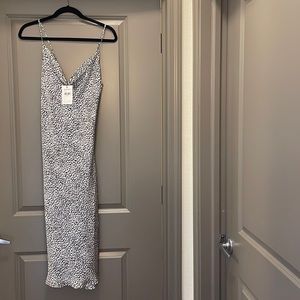 Bardot Black + White Leopard Dress